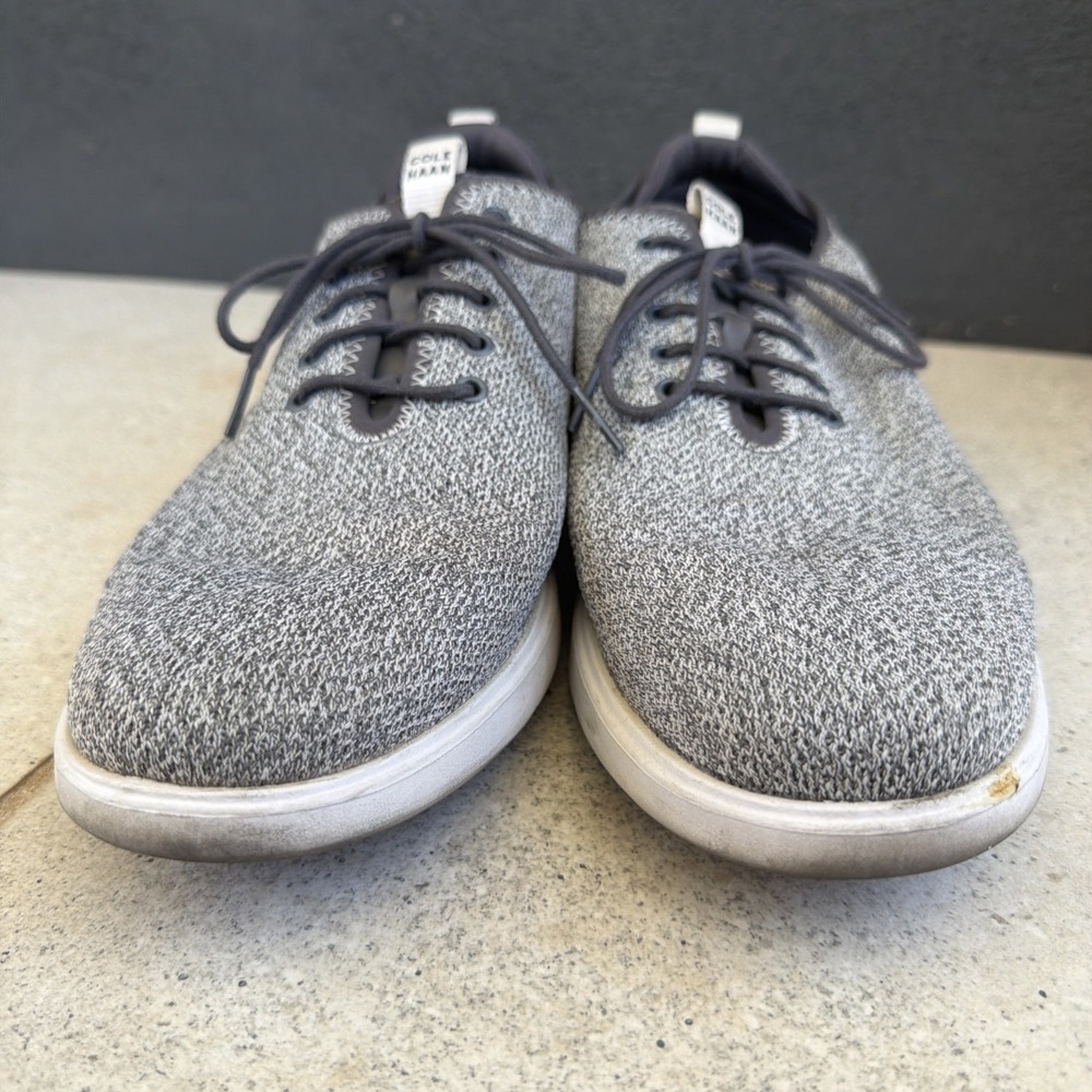 Mens Cole Haan GrandPlus Essex Distance Knit Oxford Nimbus Cloud Gray 13M - Picture 3 of 8